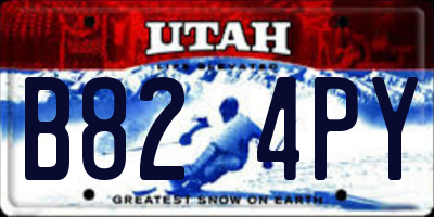 UT license plate B824PY