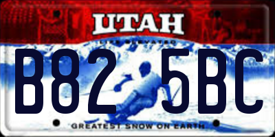 UT license plate B825BC