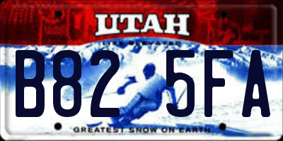 UT license plate B825FA