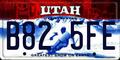 UT license plate B825FE