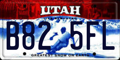 UT license plate B825FL