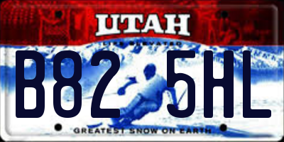 UT license plate B825HL