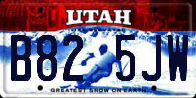 UT license plate B825JW