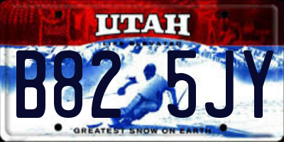 UT license plate B825JY