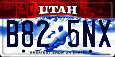 UT license plate B825NX