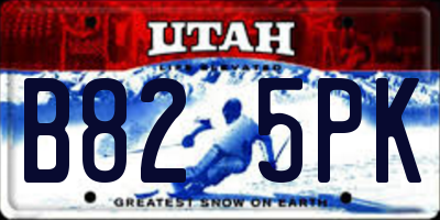 UT license plate B825PK