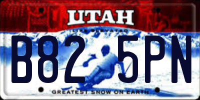 UT license plate B825PN