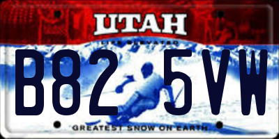UT license plate B825VW