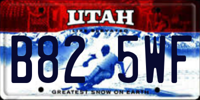 UT license plate B825WF