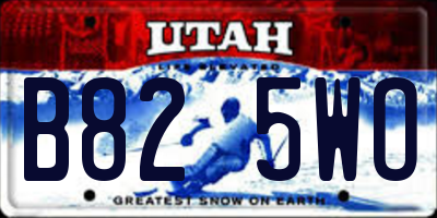 UT license plate B825WO