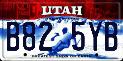 UT license plate B825YB