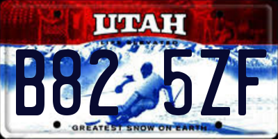 UT license plate B825ZF