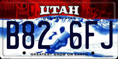 UT license plate B826FJ