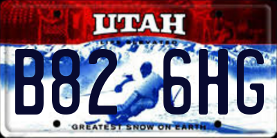 UT license plate B826HG