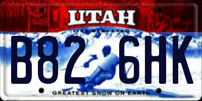 UT license plate B826HK
