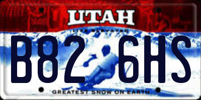 UT license plate B826HS