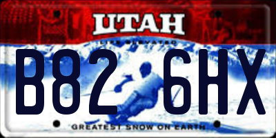 UT license plate B826HX