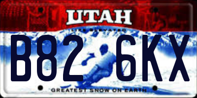 UT license plate B826KX