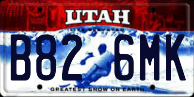 UT license plate B826MK