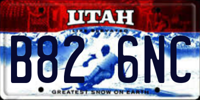 UT license plate B826NC
