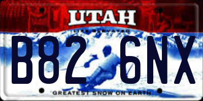 UT license plate B826NX