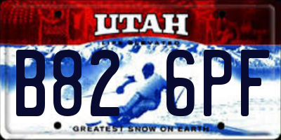 UT license plate B826PF