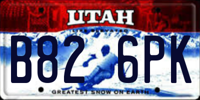 UT license plate B826PK