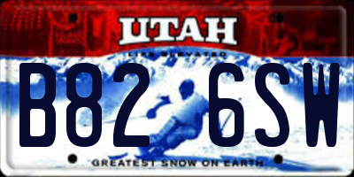 UT license plate B826SW