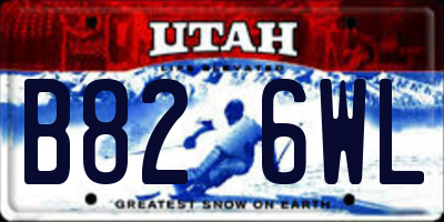 UT license plate B826WL