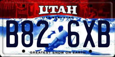 UT license plate B826XB