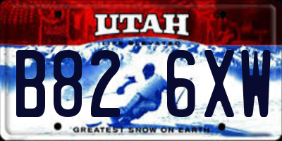 UT license plate B826XW