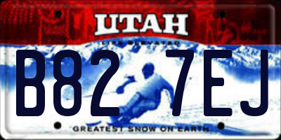 UT license plate B827EJ