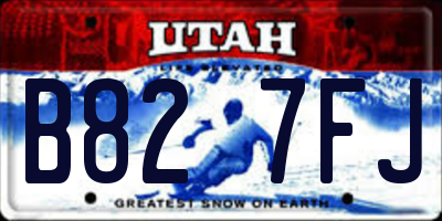 UT license plate B827FJ