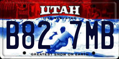 UT license plate B827MB