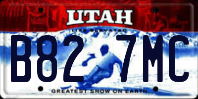 UT license plate B827MC