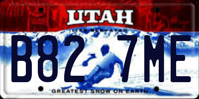 UT license plate B827ME