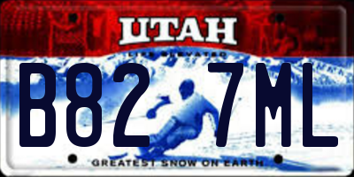 UT license plate B827ML