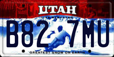 UT license plate B827MU