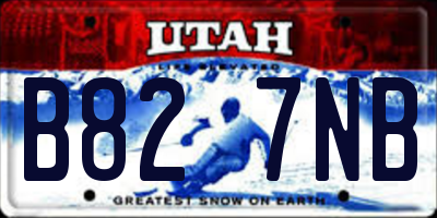 UT license plate B827NB