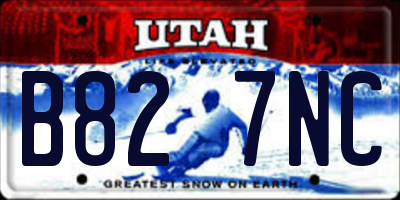 UT license plate B827NC