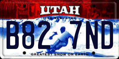 UT license plate B827ND