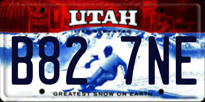 UT license plate B827NE