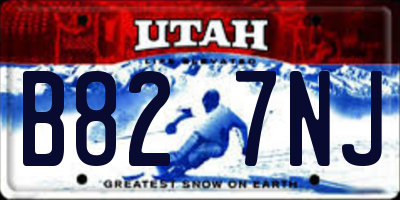 UT license plate B827NJ