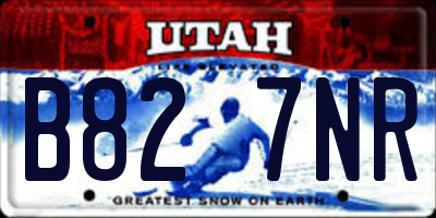 UT license plate B827NR