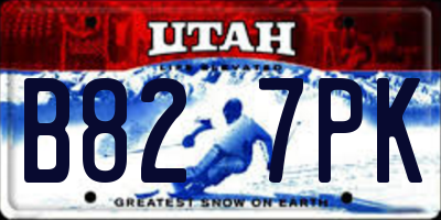UT license plate B827PK