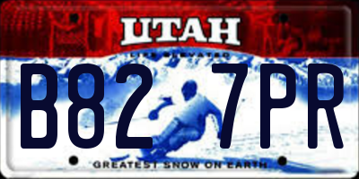UT license plate B827PR