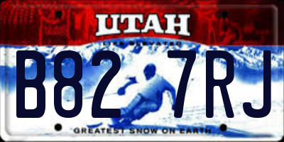 UT license plate B827RJ