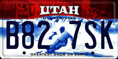 UT license plate B827SK
