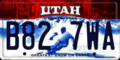 UT license plate B827WA