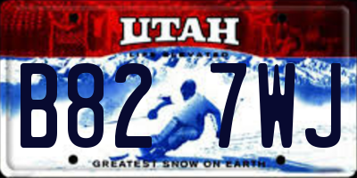 UT license plate B827WJ
